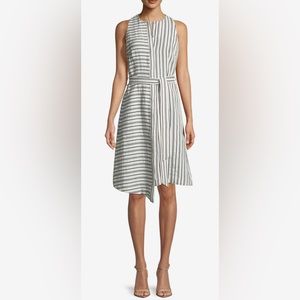 MILLY Morgan Narrow-Stripe Sleeveless Dress